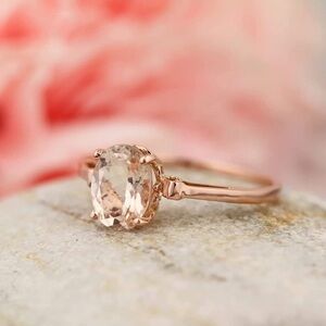 14k Gold Natural Morganite Ring